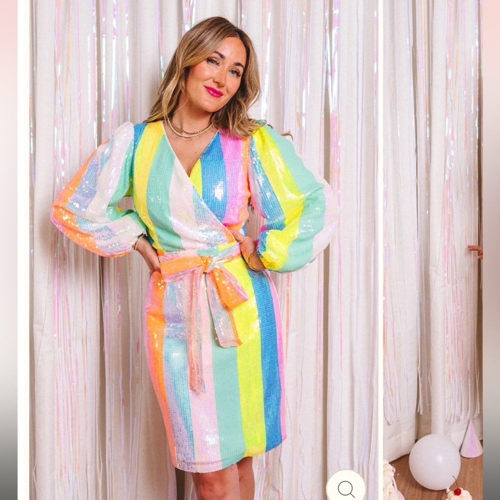 Jagger Dress in Striped Sequence